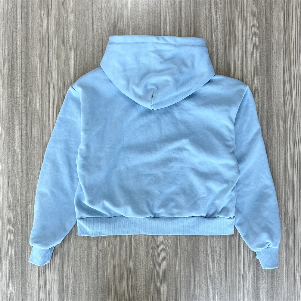 Мужская светло-голубая толстовка с капюшоном "FNJIA": рисунок в виде звезд, оверсайз