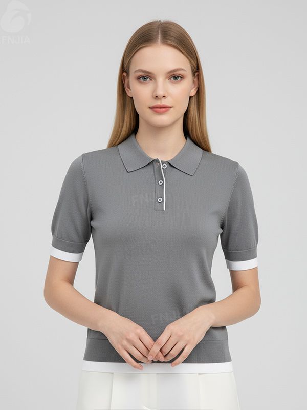 женщин'летом с Поло-трикотажный кардиган - изготовленный на заказ материал &амп; узор службы-FNJ2500104