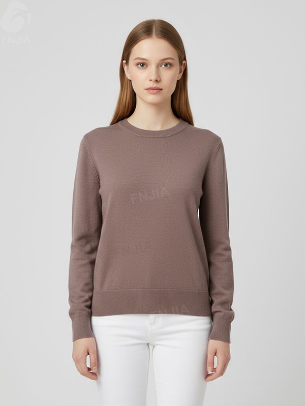 Женский вязаный свитер сиреневого цвета с завязками на спине - FNJIA Custom Apparel Service-FNJ250097