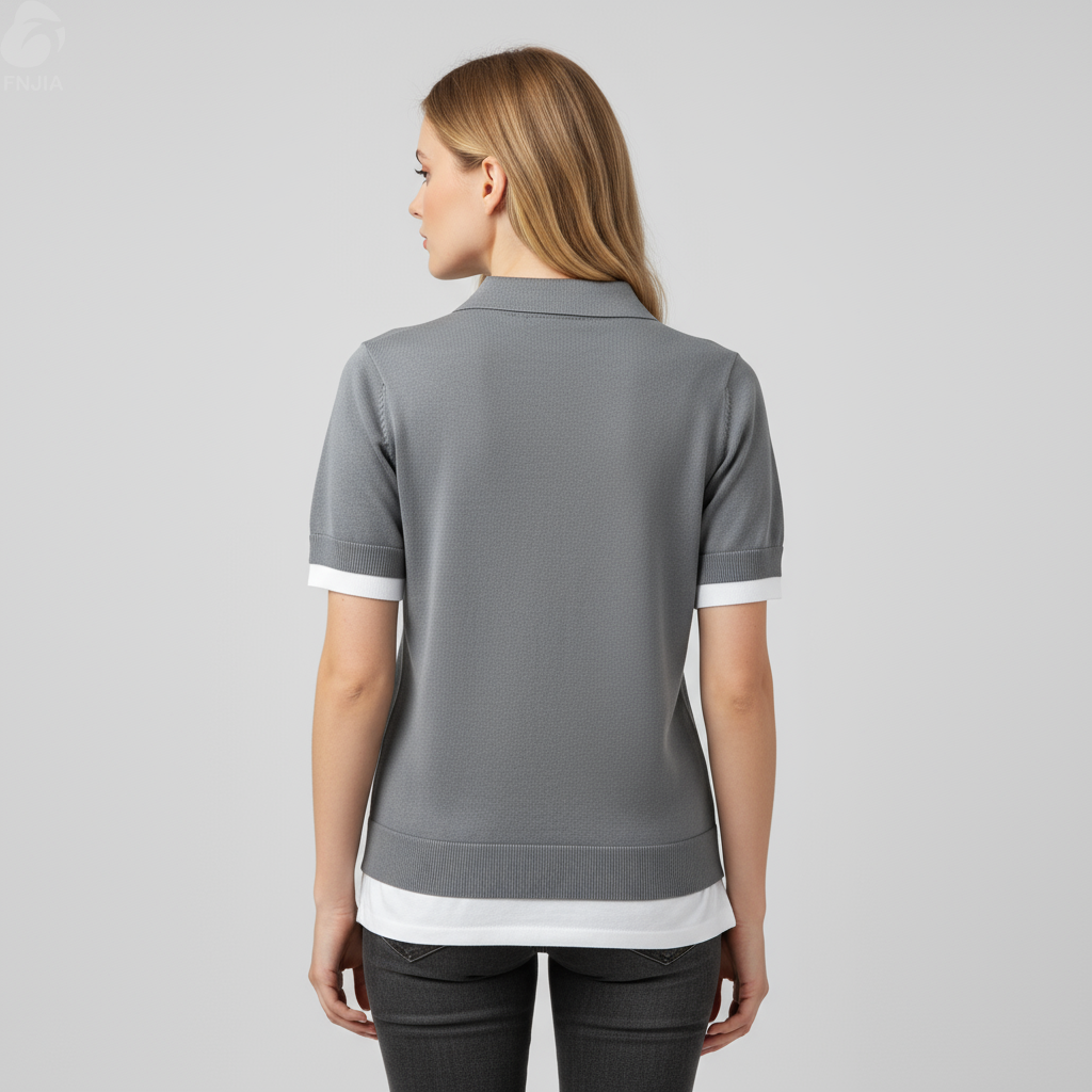 женщин'летом с Поло-трикотажный кардиган - изготовленный на заказ материал &амп; узор службы-FNJ2500104