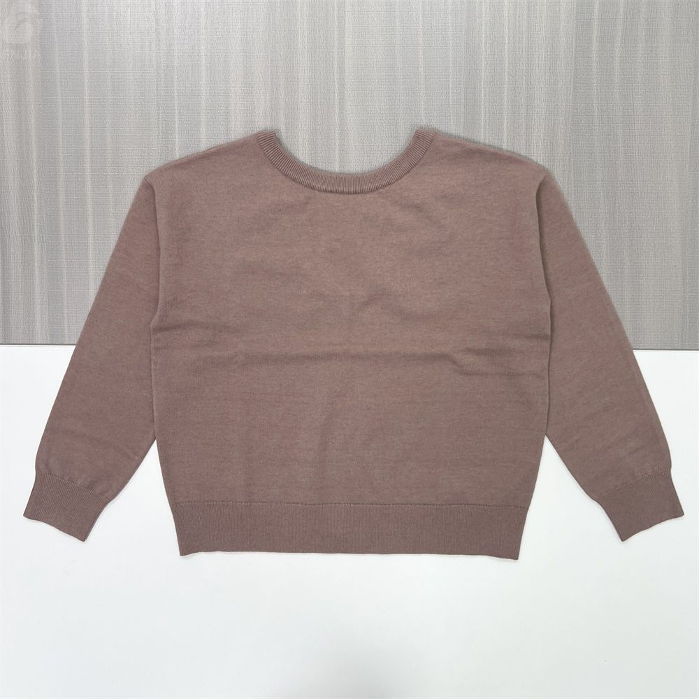 Женский вязаный свитер сиреневого цвета с завязками на спине - FNJIA Custom Apparel Service-FNJ250097