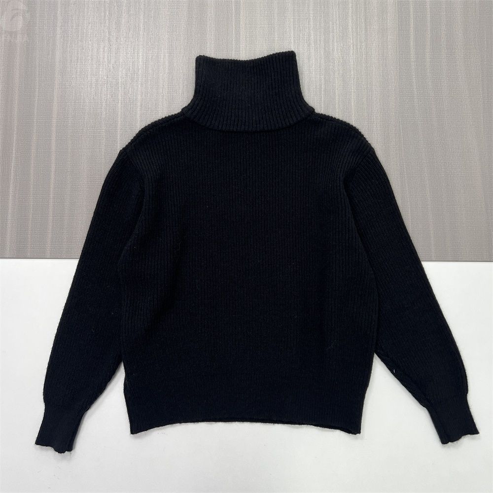 Мужской черный свитер с высоким воротом из трикотажа в рубчик на молнии - FNJIA Custom Apparel Service