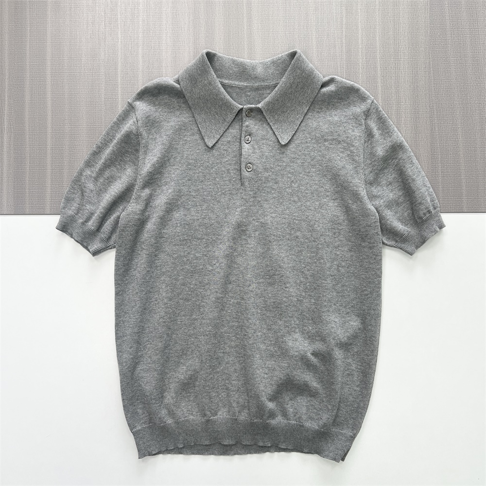 Мужское трикотажное поло серого цвета с подкладкой - FNJIA Custom Apparel Service