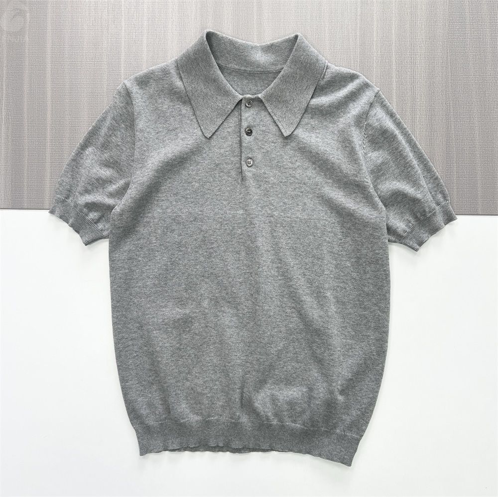 Мужское трикотажное поло серого цвета с подкладкой - FNJIA Custom Apparel Service