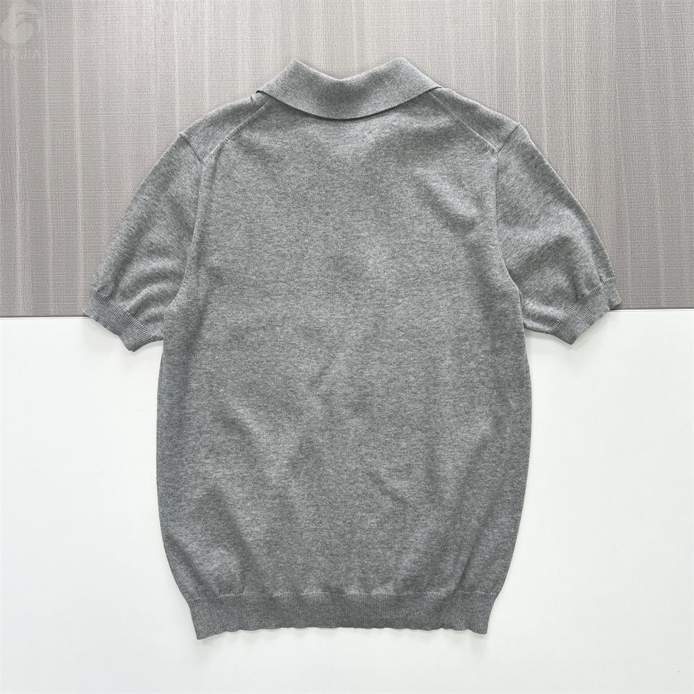 Мужское трикотажное поло серого цвета с подкладкой - FNJIA Custom Apparel Service