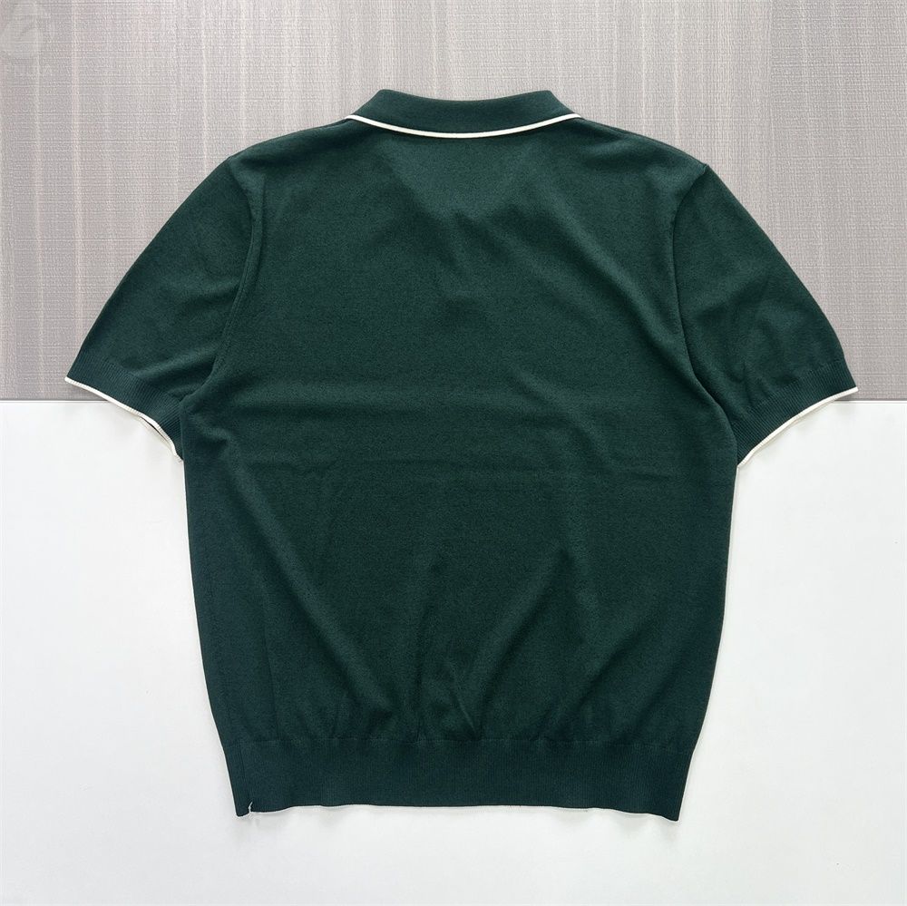 Мужское вязаное поло цвета лесного ореха с контрастной отделкой - FNJIA Custom Apparel Service