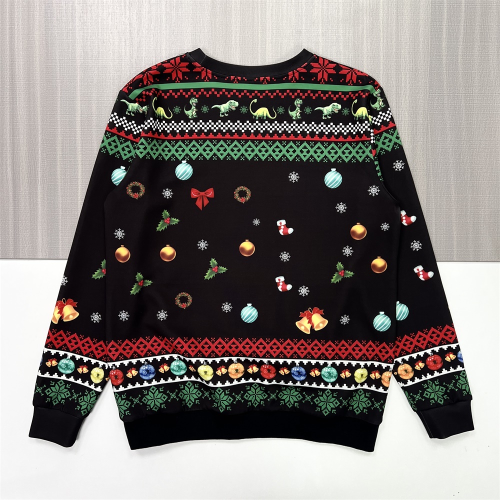 Мужская черная юмористическая рождественская толстовка с графическим рисунком - Индивидуальный праздничный дизайн