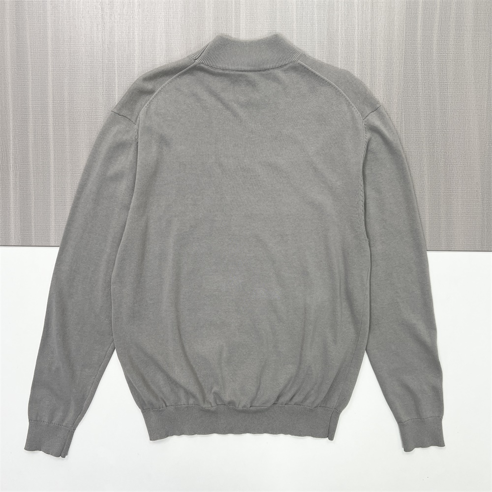 Мужской светло-серый вязаный свитер-водолазка свободного кроя с высоким воротом - Индивидуальный минималистский дизайн