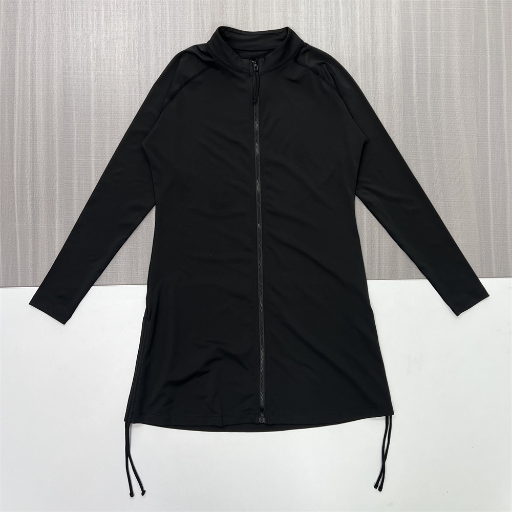 Женское черное миди-платье на молнии с завязками по низу - Индивидуальный современный Универсальный дизайн