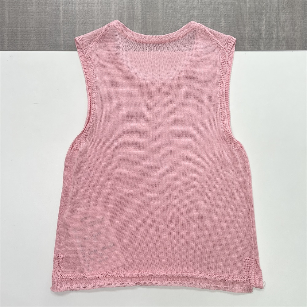 Женский топ без рукавов из прозрачного трикотажа Blush - индивидуальный легкий дизайн